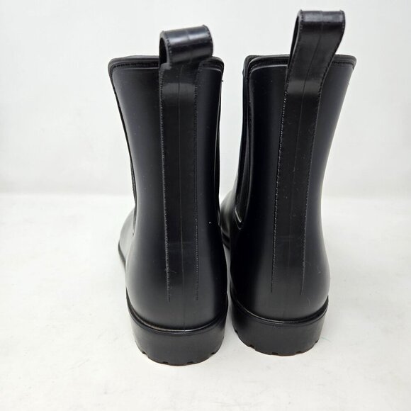 a new day Black Chelsea Ankle Rain Boots Size 11 With Elastic Gussets & Pull Tab - Picture 7 of 10